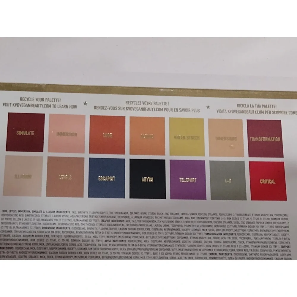 Kat Von D VEGAN BEAUTY Edge of Reality eyeshadow Palette 14 color Cosmetics Fest